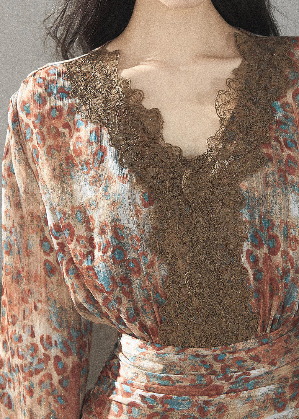 French-inspired floral dress with puffed mini skirt
