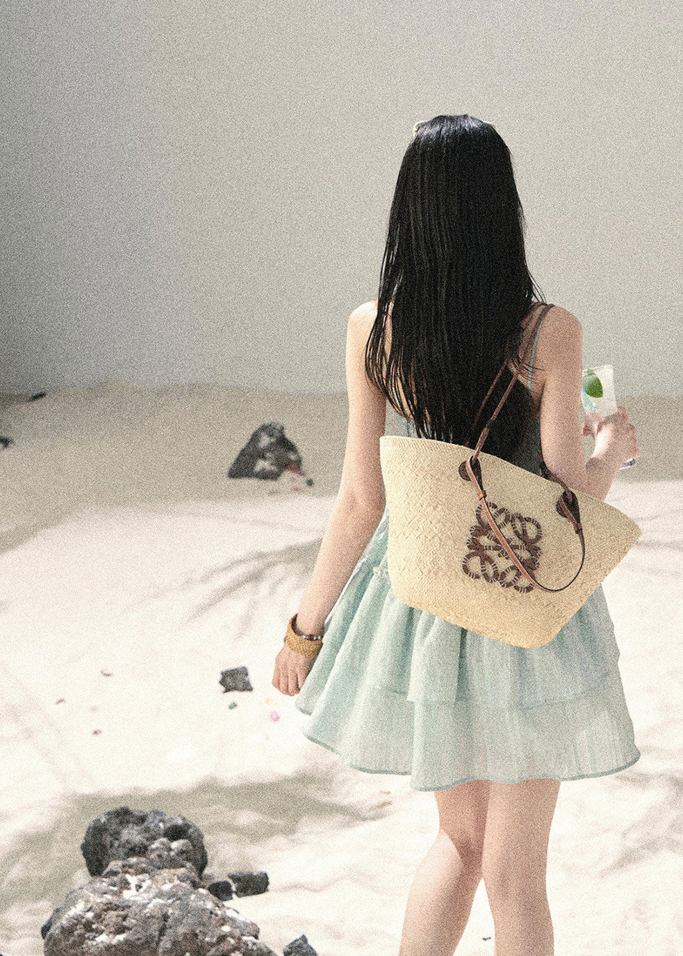 Women’s seafoam tiered mini dress for a seaside vacation