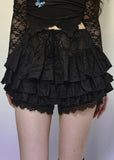 High-waist lace mini skirt in soft white