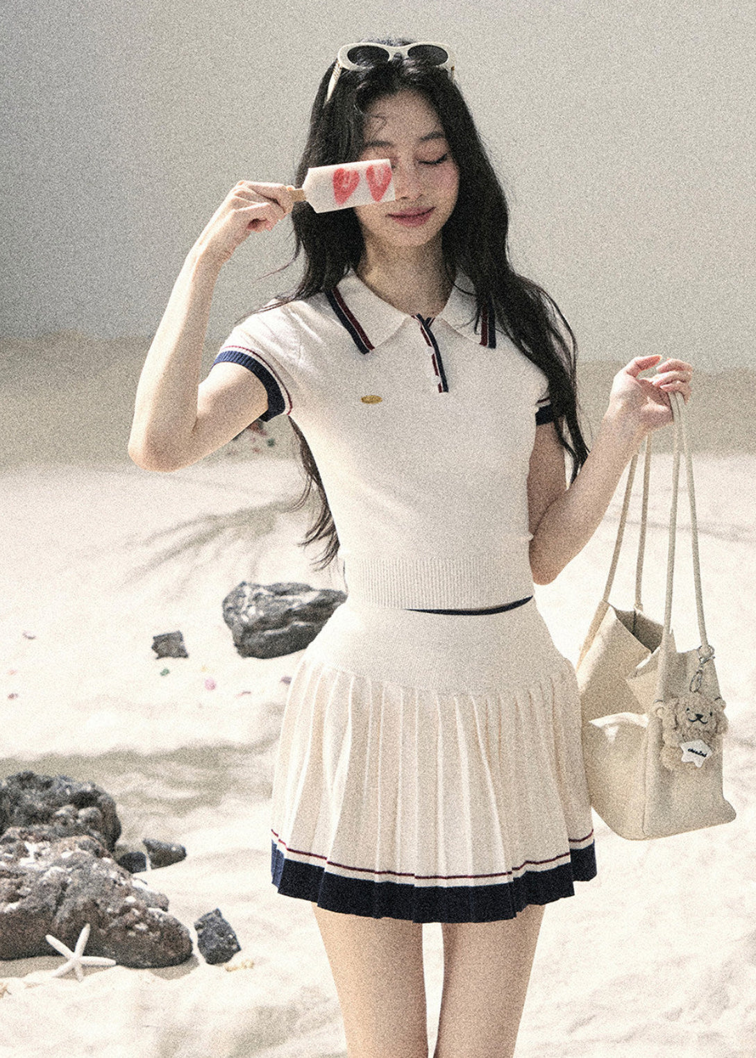 Crushed Moonlight Knit Top & Skirt Set