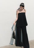 Relaxed linen blend summer camisole top with flared silhouette