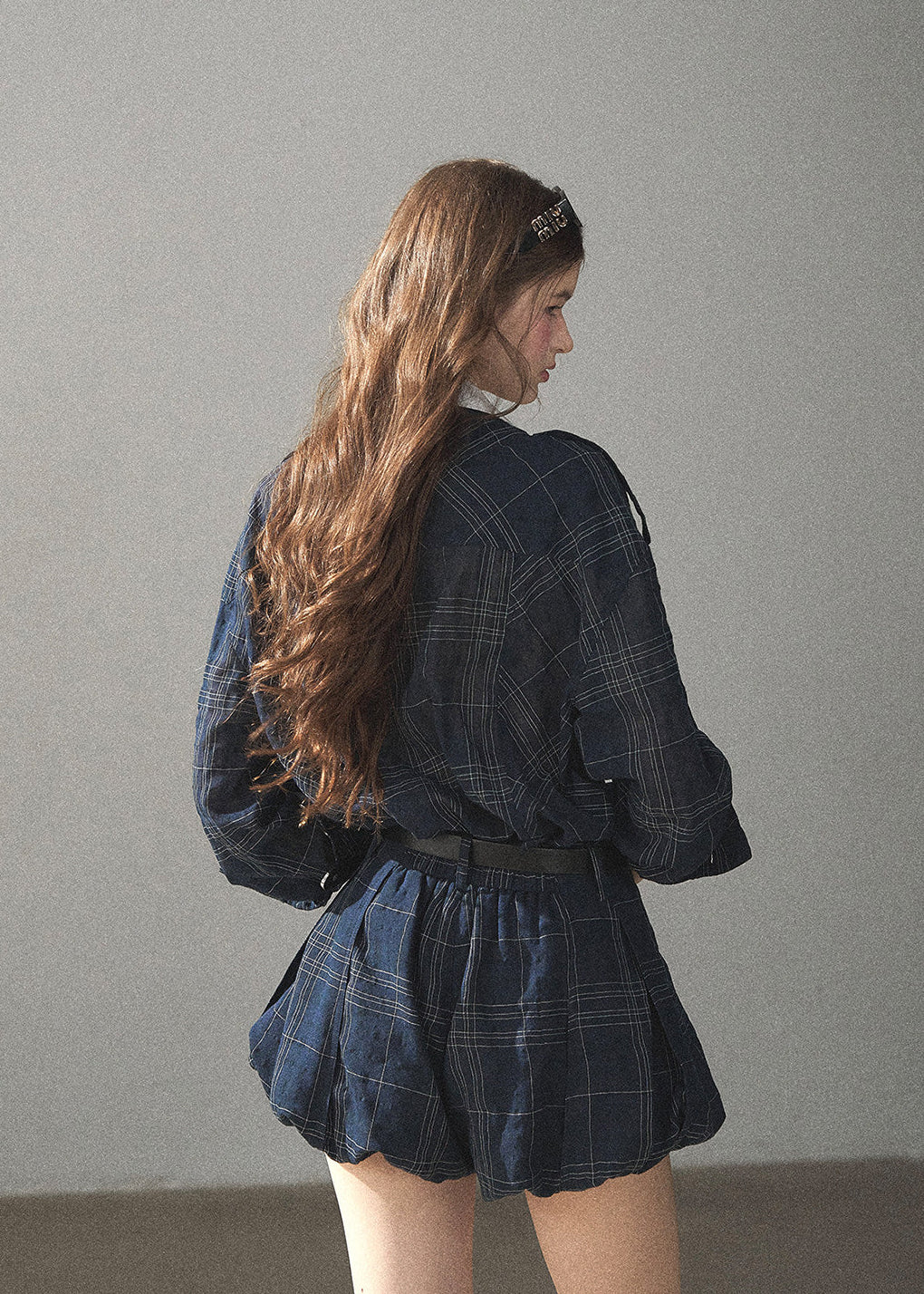 Academic-inspired two-piece shorts set for autumn