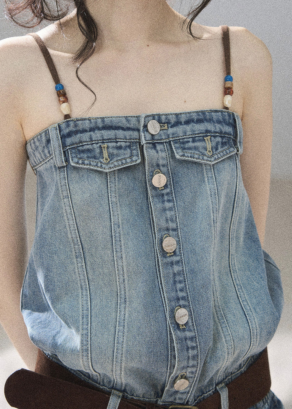 Casual summer romper with front button detail