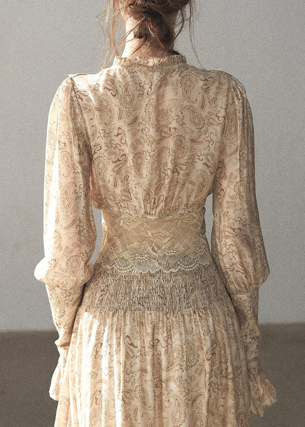 Romantic lace top and long skirt two-piece set