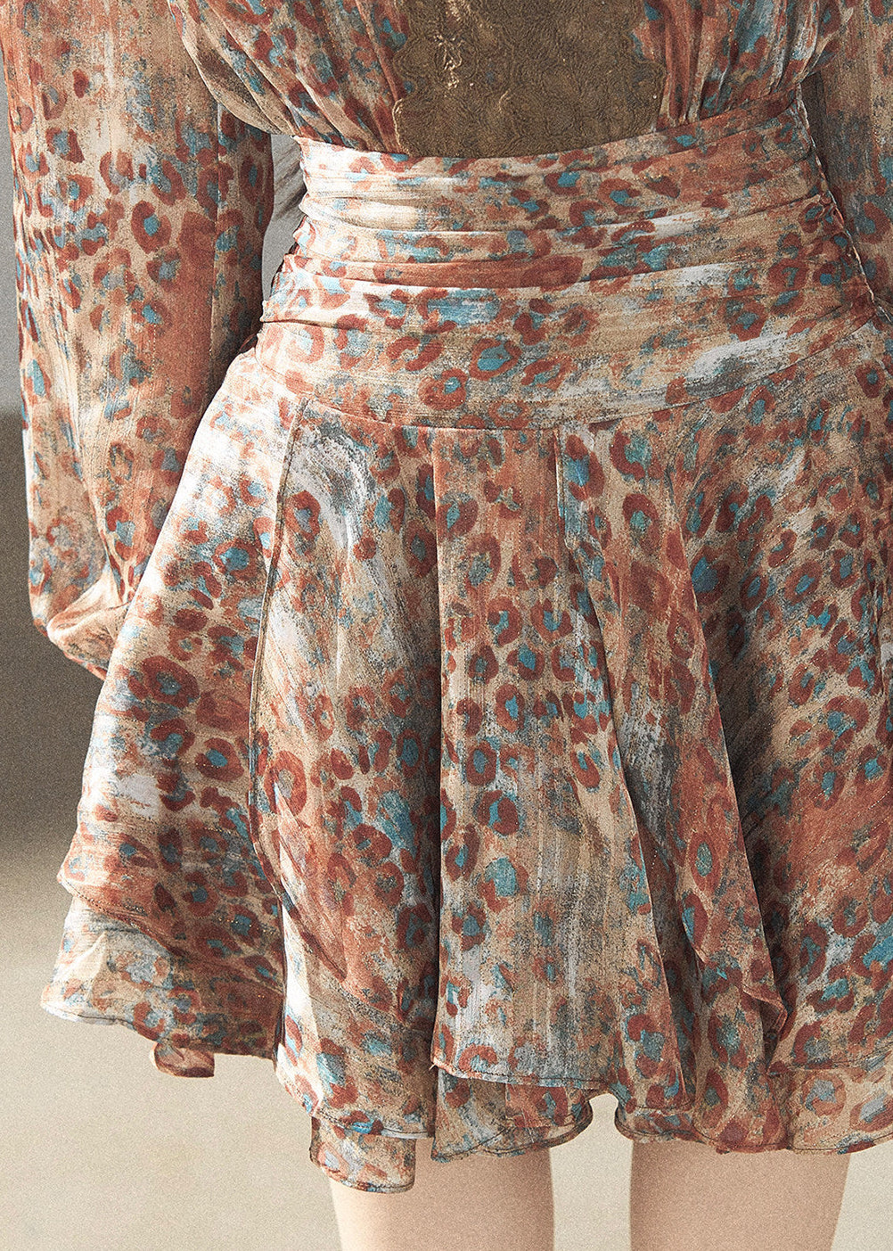 French-inspired floral dress with puffed mini skirt