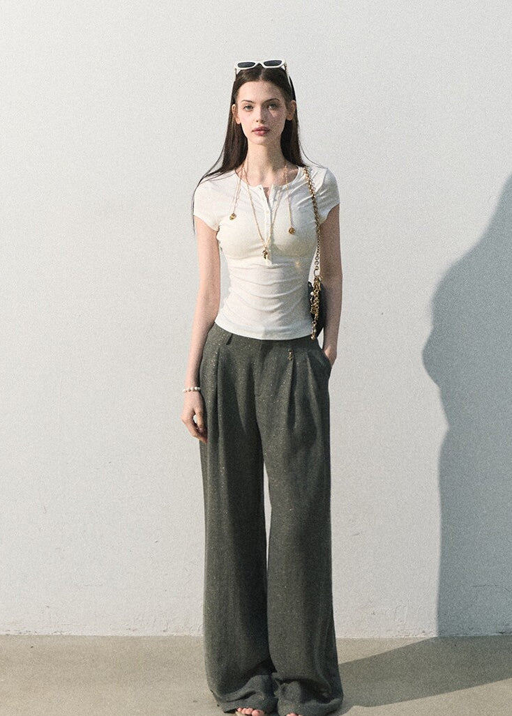 Women’s lightweight lined wide leg trousers for summer styling