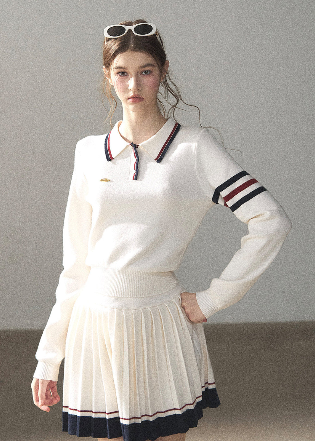 Ivory Knit Top & Mini Skirt Set