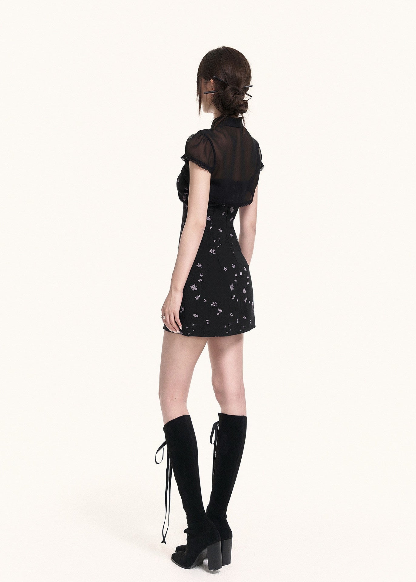 Modern Chinese-inspired mini dress and bolero set