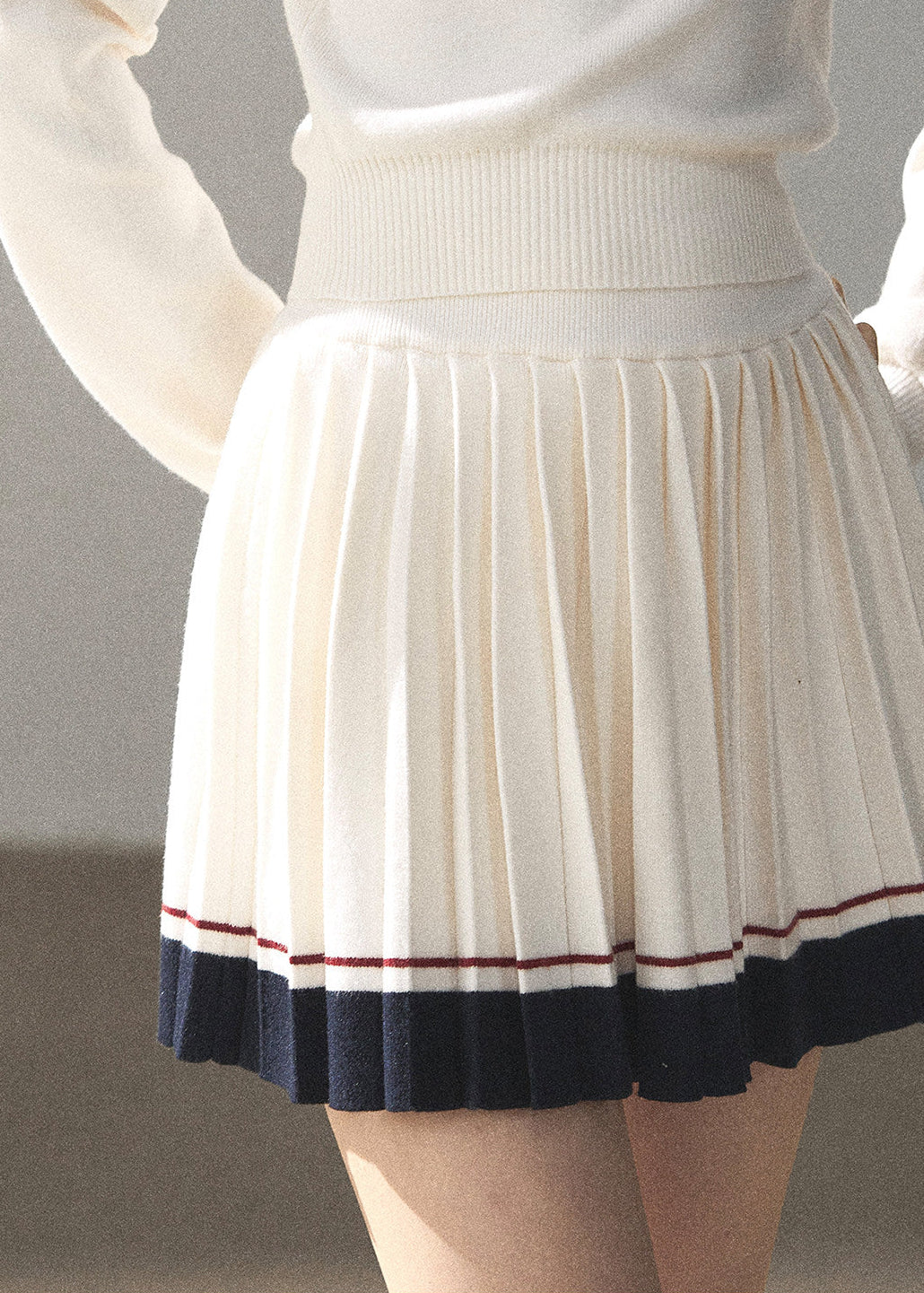 Classic Preppy Knit Skirt Set