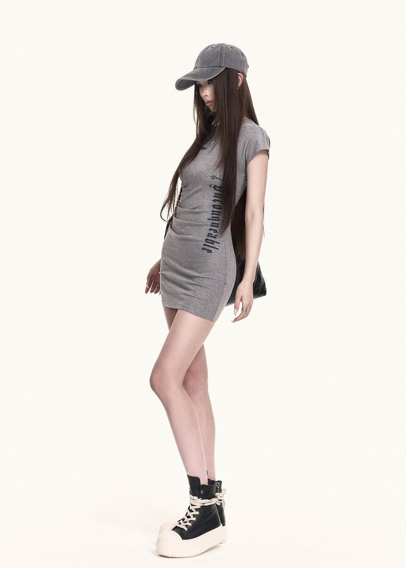 Slim mini dress available in black and grey